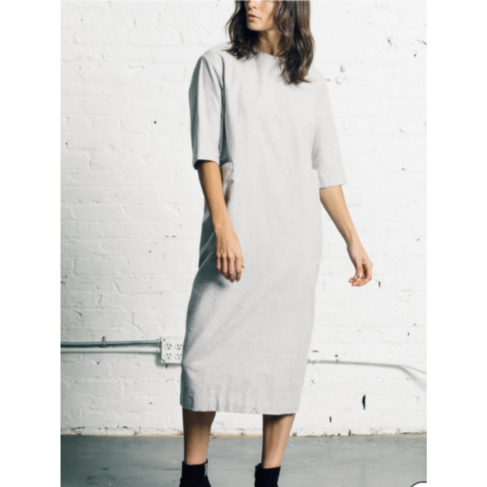 Garmentory Kaarem Grey Sandstone LongSleeve Maxi Pocket Dress Oversize Lagenlook